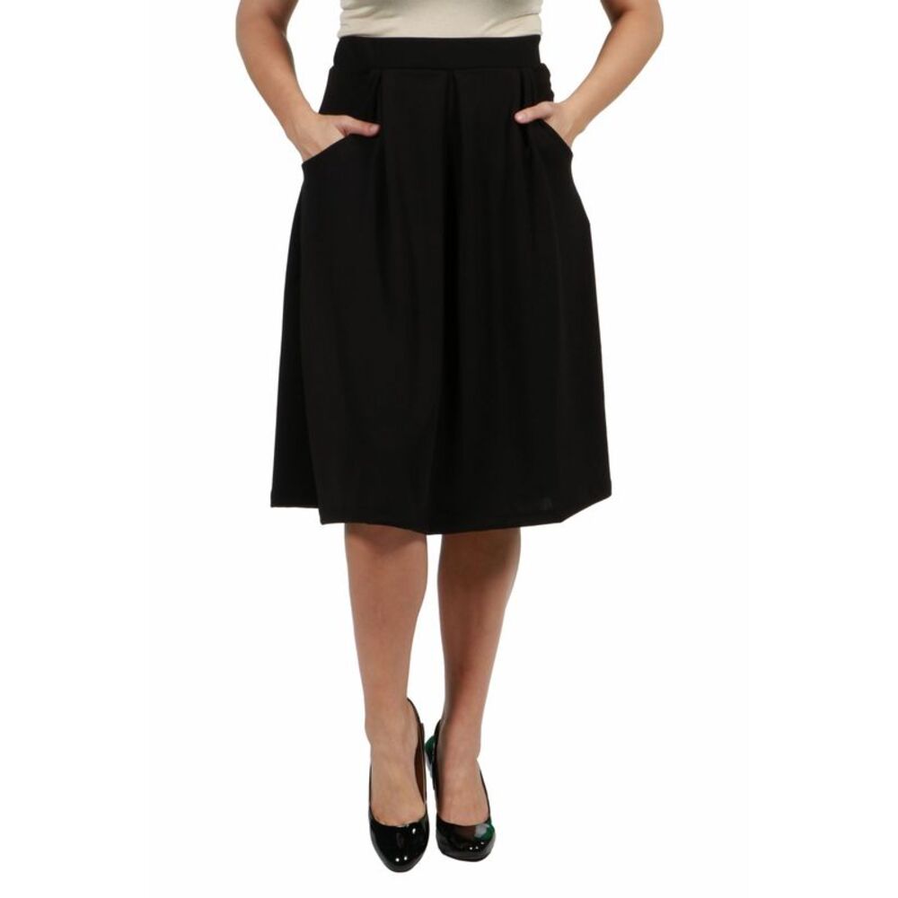 24seven Comfort Apparel Women's Plus Size Classic Knee Length Skirt